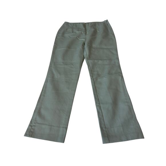 Chico's Pants Women's Ankle Sz 0 (US 4) Sage Straight Leg Cotton Blend Side Zip - Picture 2 of 8